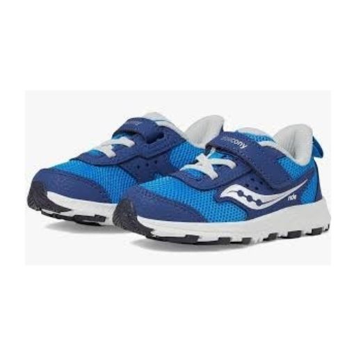 SAUCONY RIDE JR  BLUE/SILVER 4T