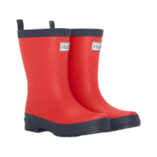 HATLEY SOLID COLOUR MATTE RAINBOOTS  RED &amp; NAVY 2
