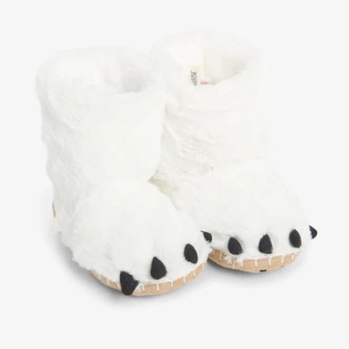 LITTLE BLUE HOUSE KIDS FUZZY SLIPPERS POLAR BEAR PAWS XL(1-3)