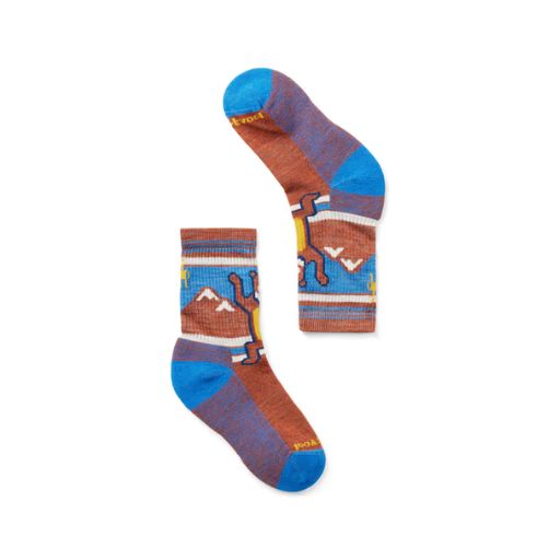 SMARTWOOL KIDS' HIKE CREW SOCKS LIGHT CUSHION BEAR PICANTE S