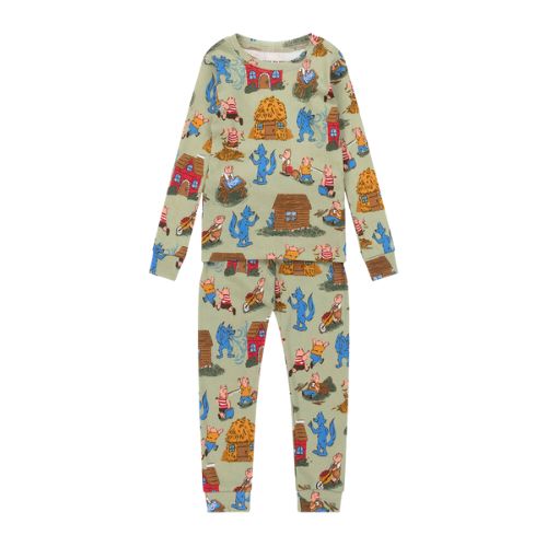 BOOKS TO BED PAJAMA SET WITH BOOK THE THREE LITTLE PIGS 4