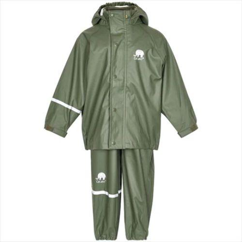 CELAVI RAIN SUIT WITH FLEECE OLIVE 90-2Y