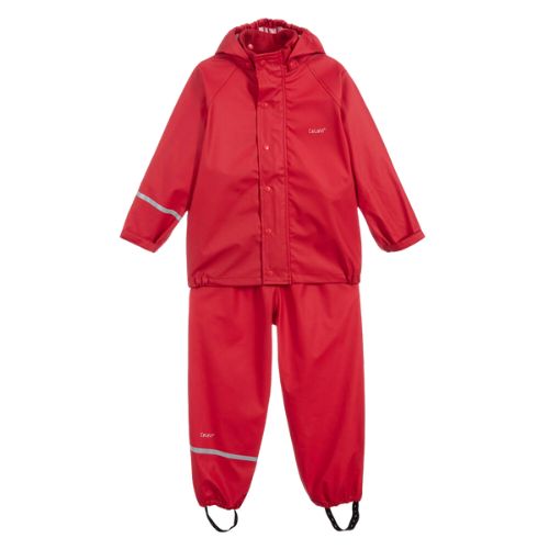 CELAVI RAIN SUIT WITH FLEECE WINE 100-3/4Y