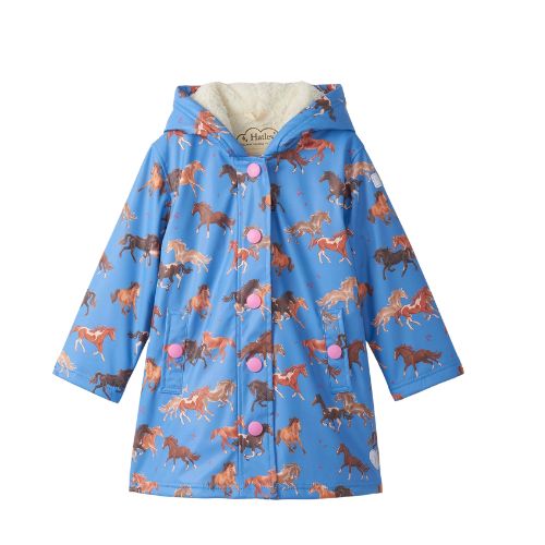 HATLEY RAIN JACKET BLUE TINSEL HORSES SHERPA 8