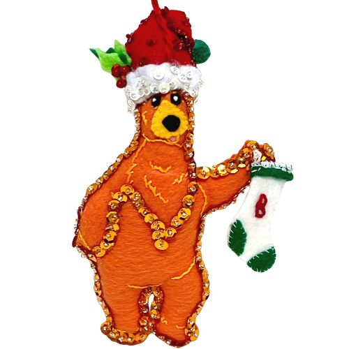 Little Blue House Holiday Ornament Bear