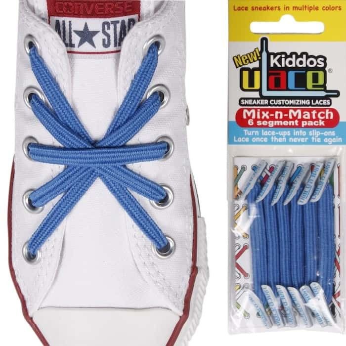 ULACE KIDDOS NO-TIE LACES, Color: BRIGHT BLUE, Size: ONE SIZE