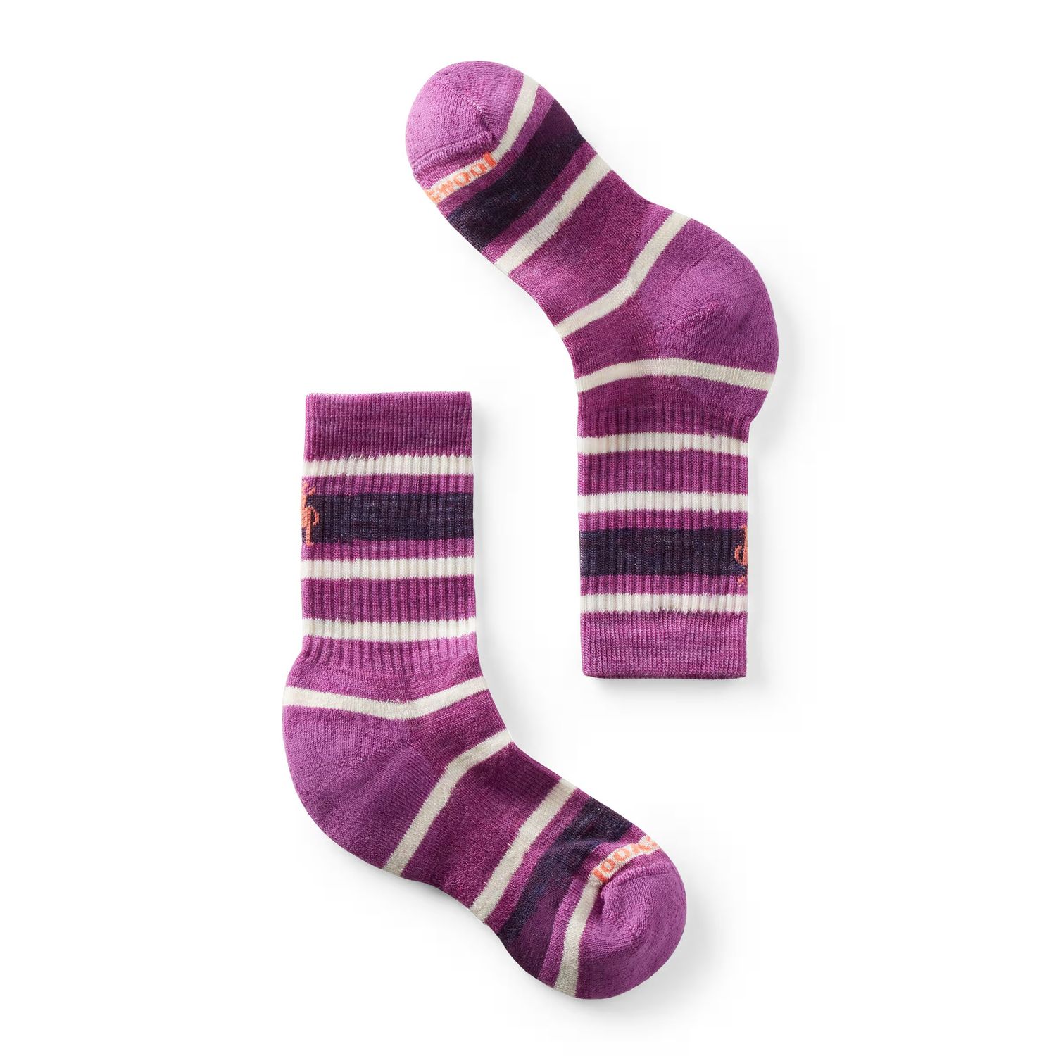 SMARTWOOL KIDS' HIKE CREW SOCKS LIGHT CUSHION, Color: MEADOW MAUVE, Size: S