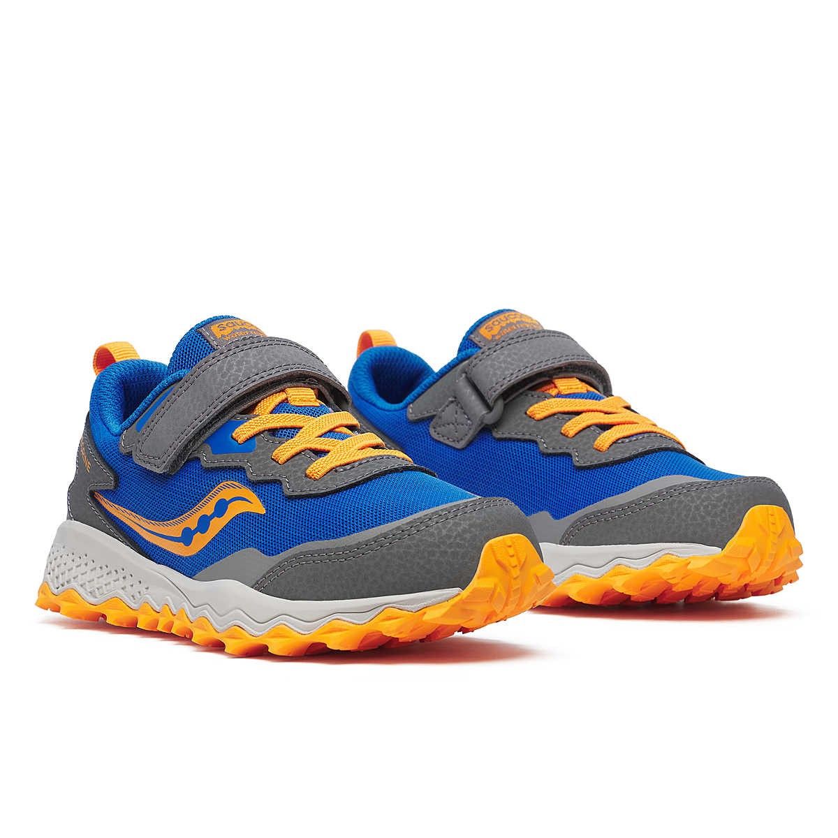 SAUCONY - PEREGRINE - KIDS - A/C SHIELD -, Color: BLUE/ORANGE, Size: 11K