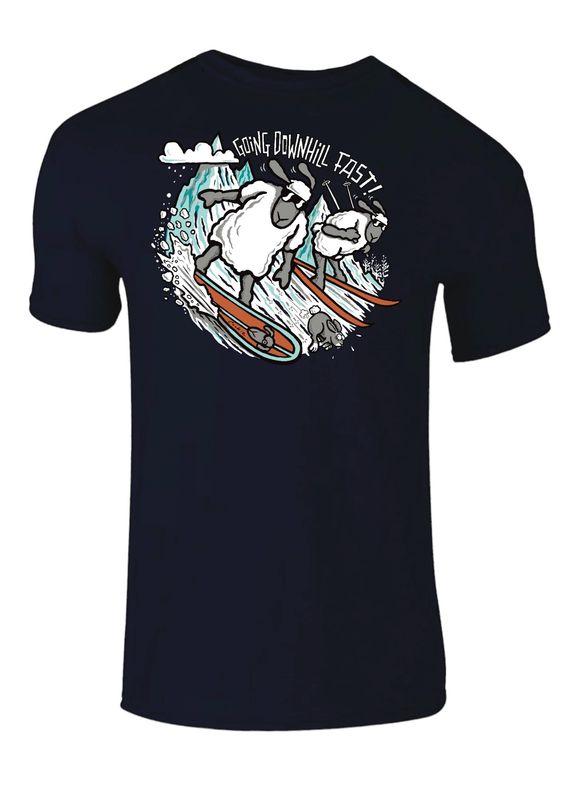 Flockers | Going Downhill Fast! | Men&#39;s T-Shirt | FL19
