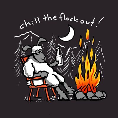 Flockers Metal Sign | Chill The Flock Out - Campfire