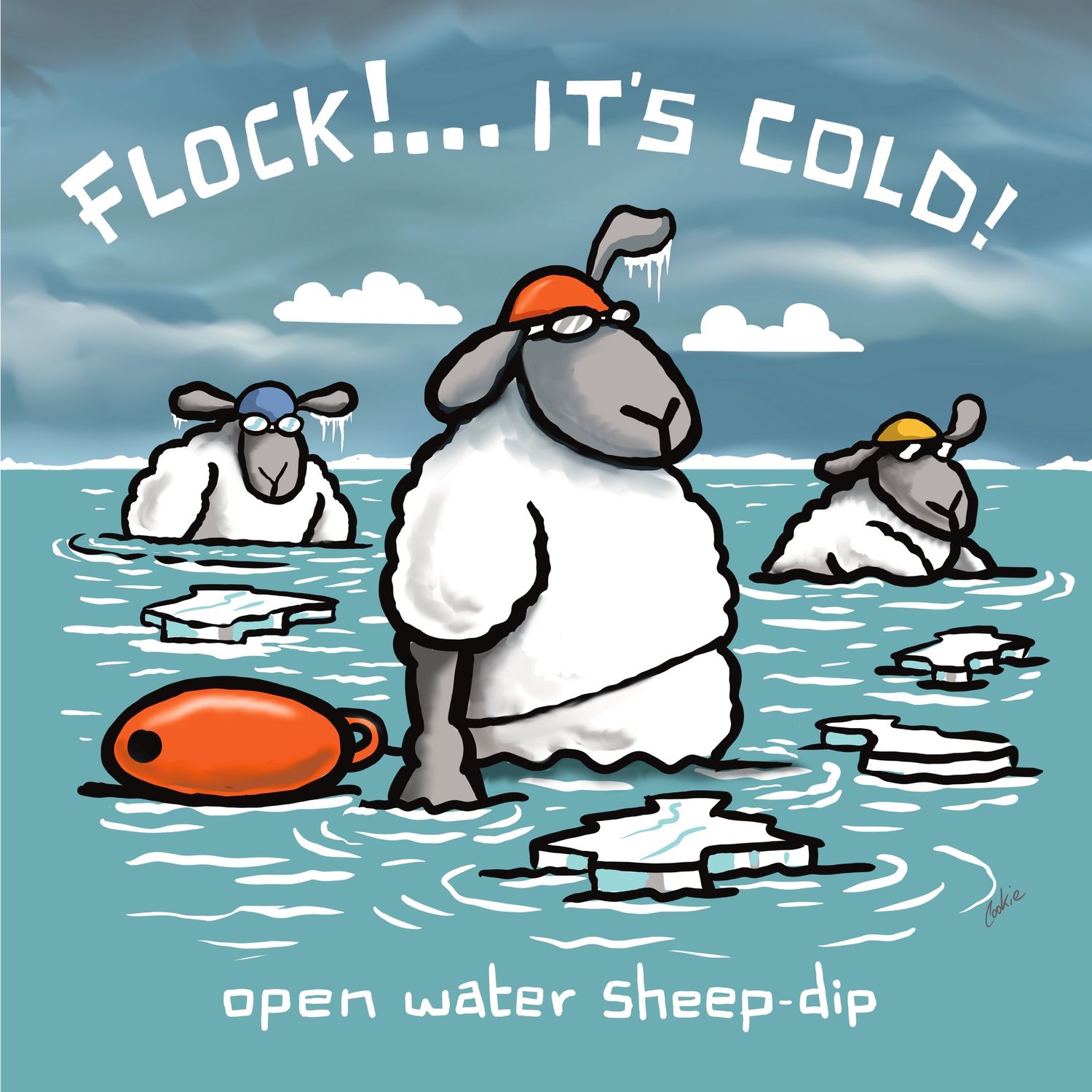 Flockers | Flock ...it&#39;s cold! | Greetings Card | GCFL26
