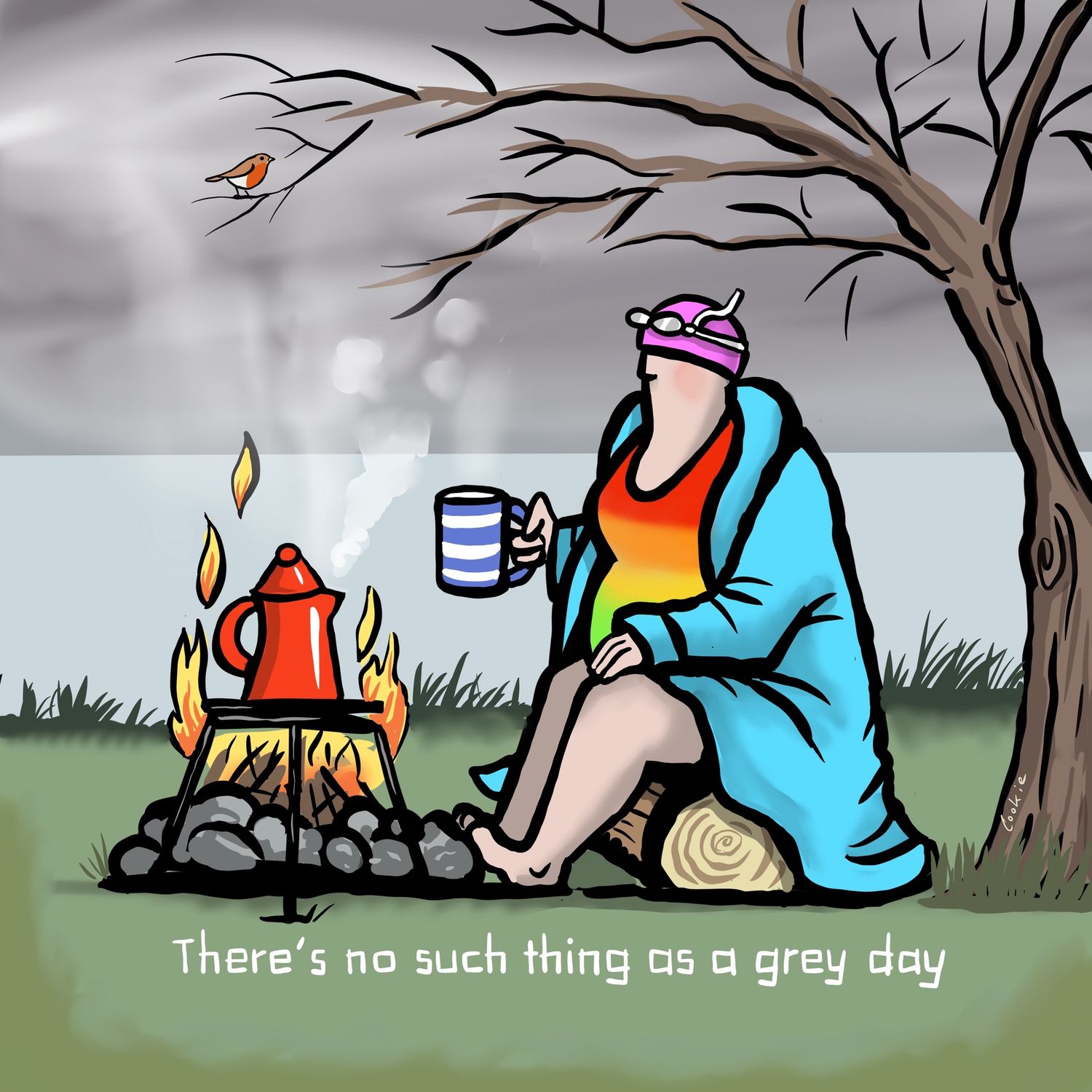 Flockers | Grey Day | Greetings Cards | GCKM13