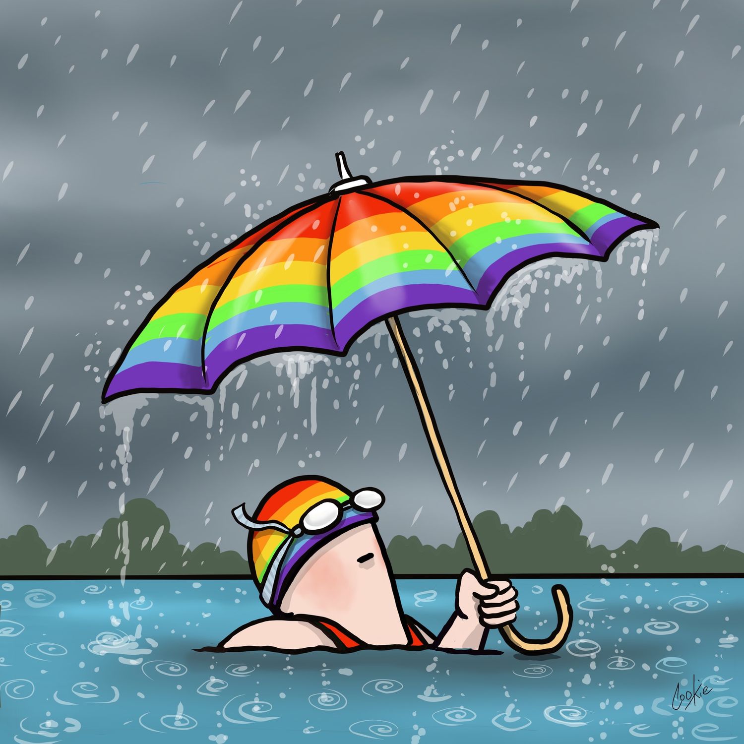 Flockers | Wet As it Gets | Greetings Card | GCKM18