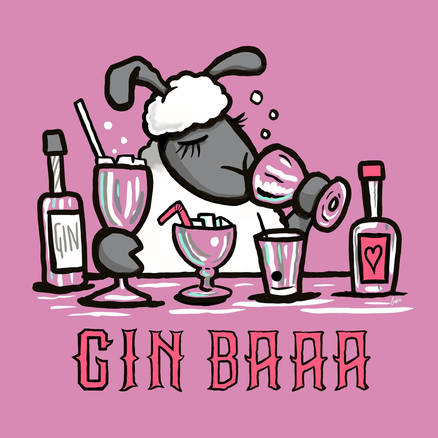 Flockers | Gin Baaa | Car Sticker | STM06
