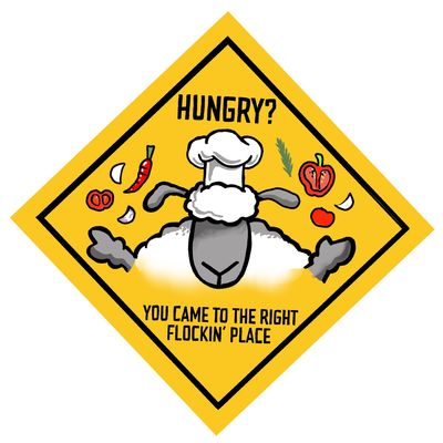 Flockers Metal Sign | Hungry? Warning Sign