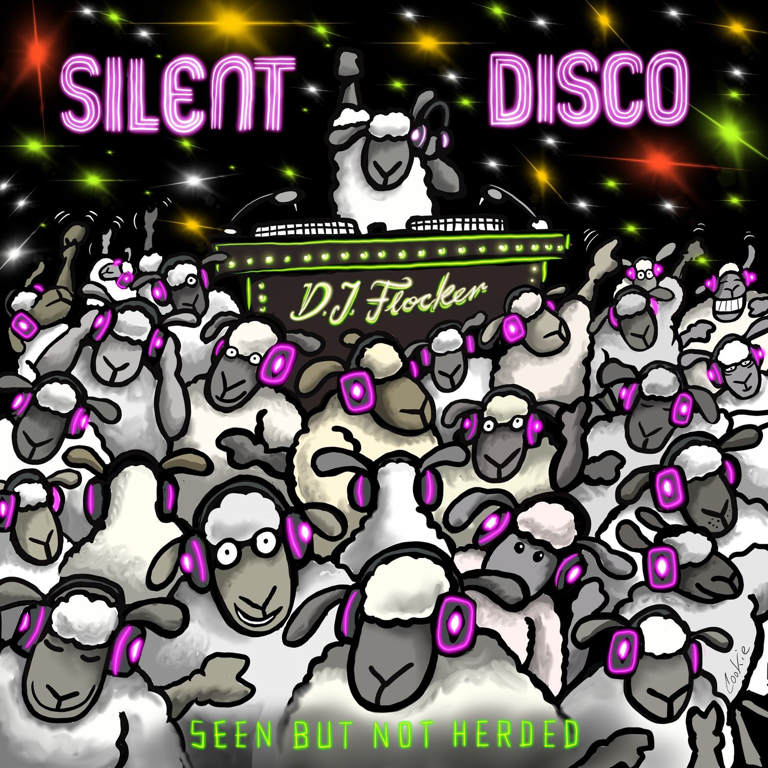 Flockers| Silent Disco | Metal Wall Signs