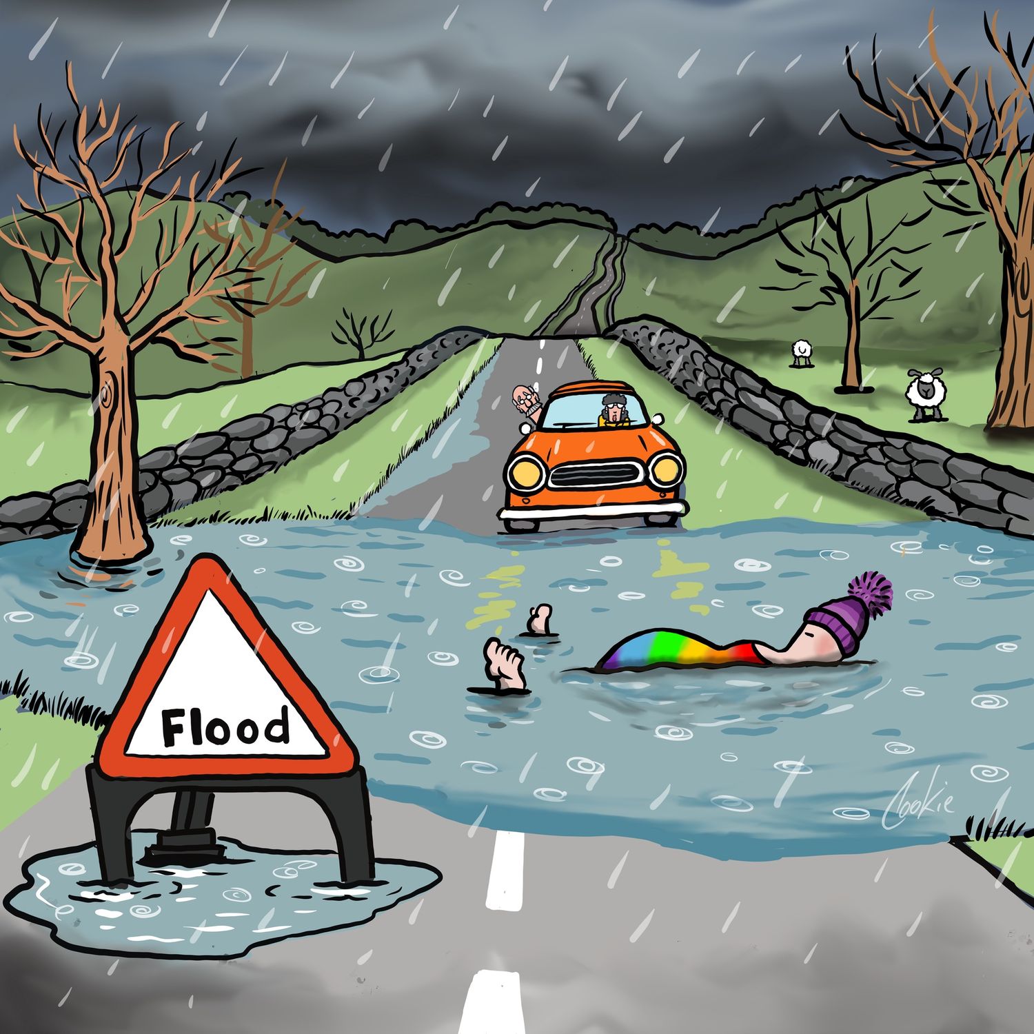 Flockers | The Flood | Kimmer | Metal Sign