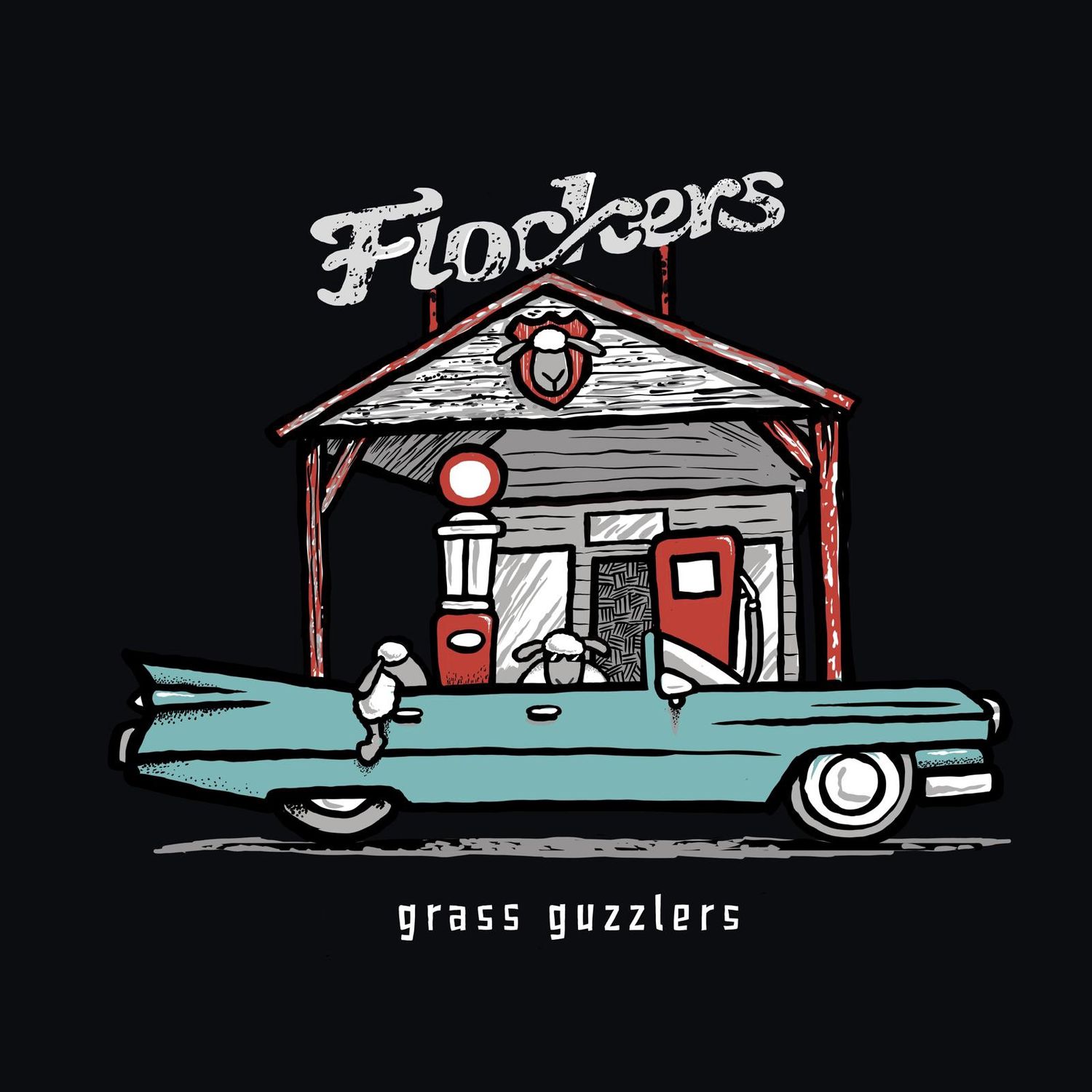 Flocker | Grass Guzzler | Metal Wall Sign