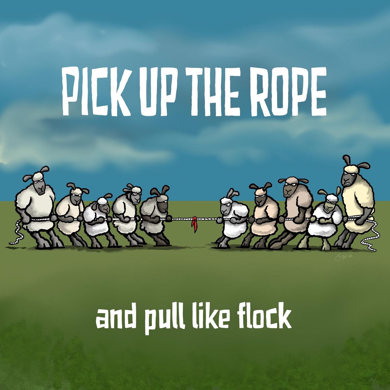 Flockers | Tug of War | Metal Wall Sign