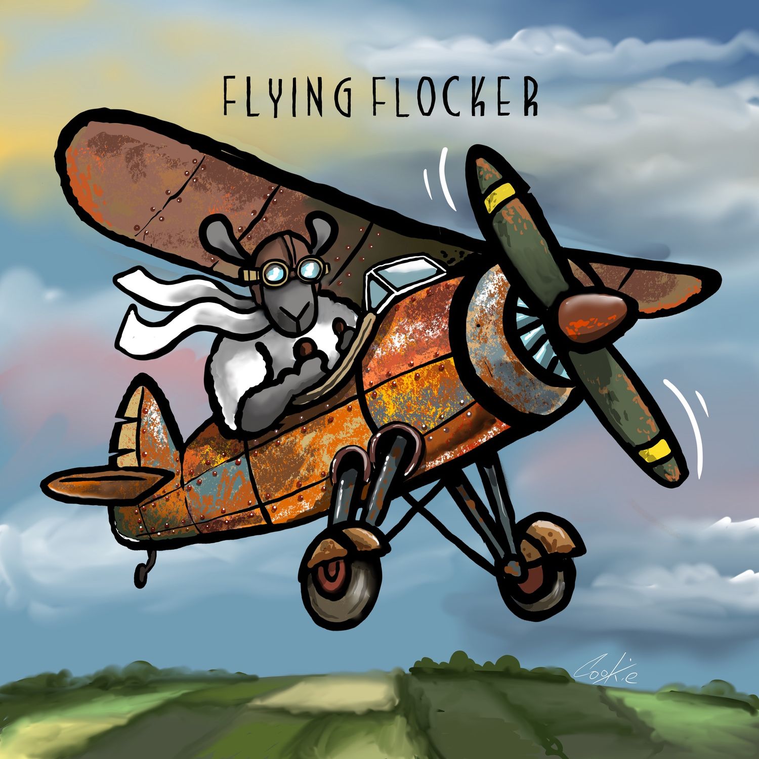 Flockers | Flying Flocker | Metal Wall Sign
