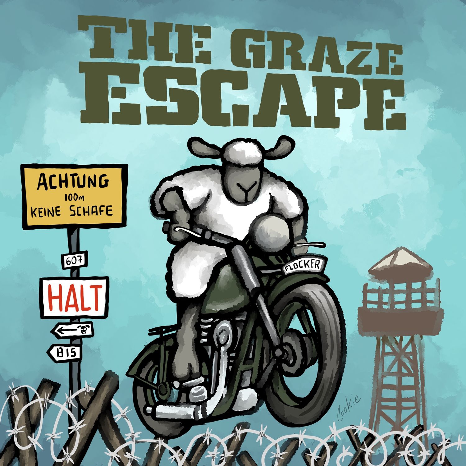 Flockers | Graze Escape | Metal Wall sign