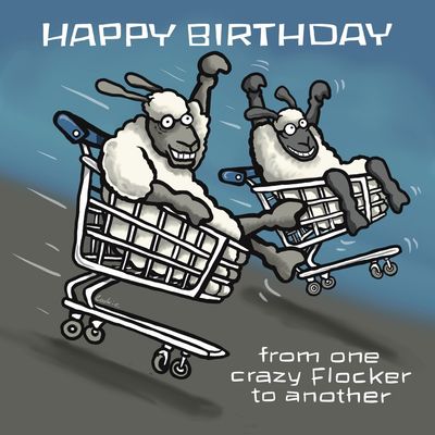 Flocker | From One Crazy Flocker | Birthday Card