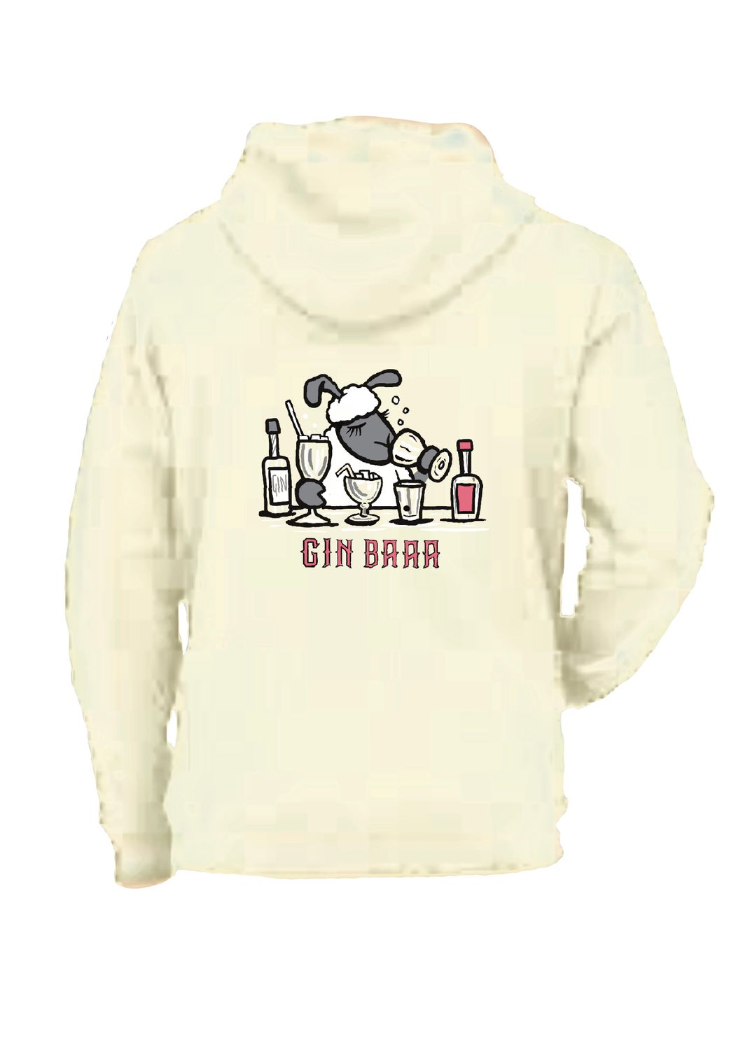 Zipped Rugged Hoodies - Gin Baaa Hoodie