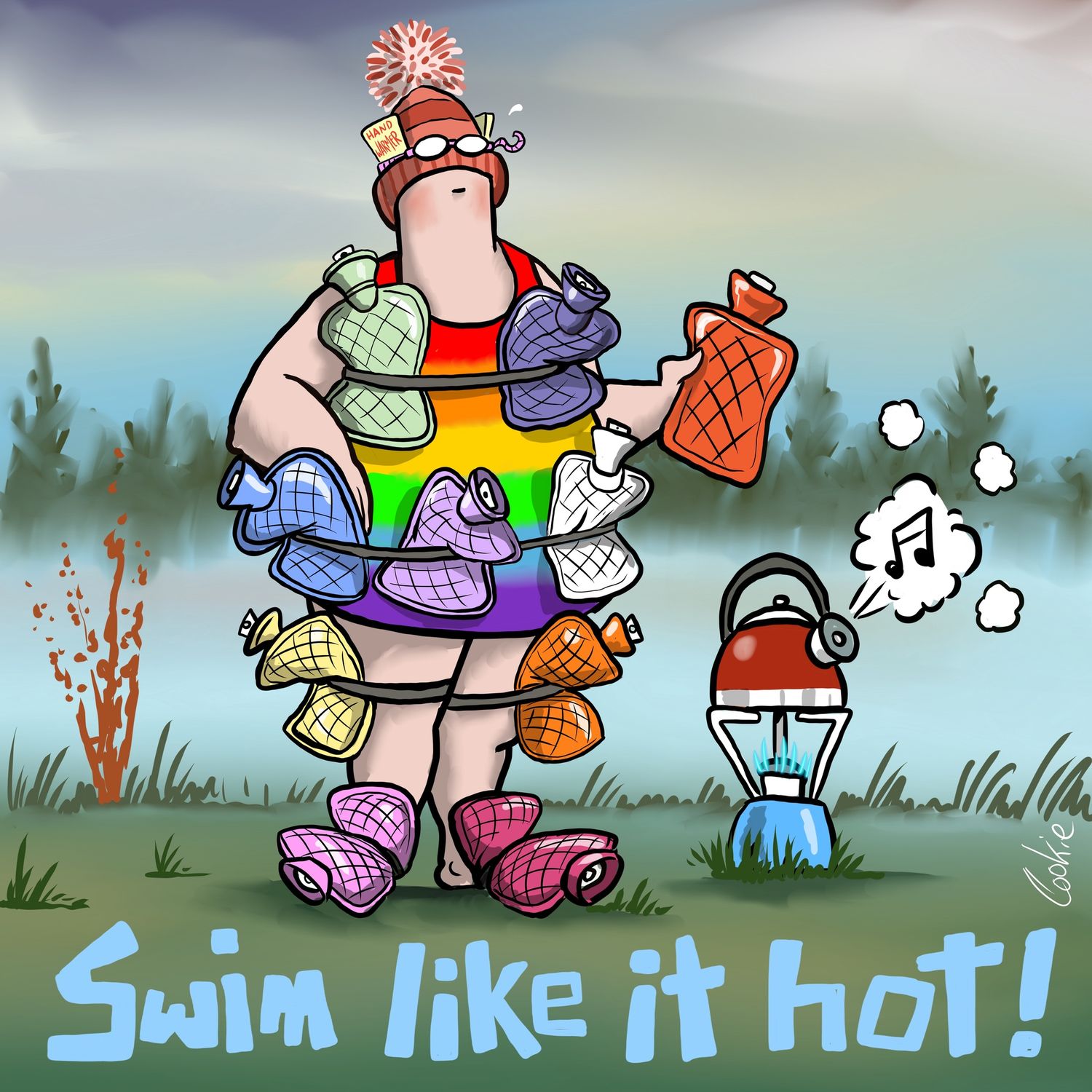 Flocker | Swim Like its Hot | Kimmer Blank Greeting Card
