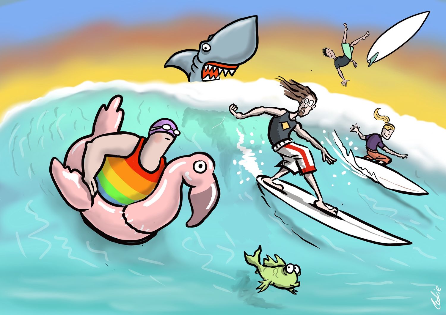 Flocker | Sea Swim | Kimmer Blank Greetings Cards