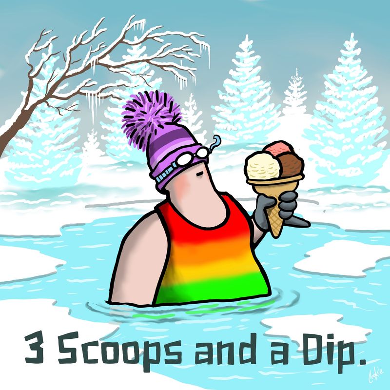 Flocker | 3 Scoops and A Dip | Fridge Magnets