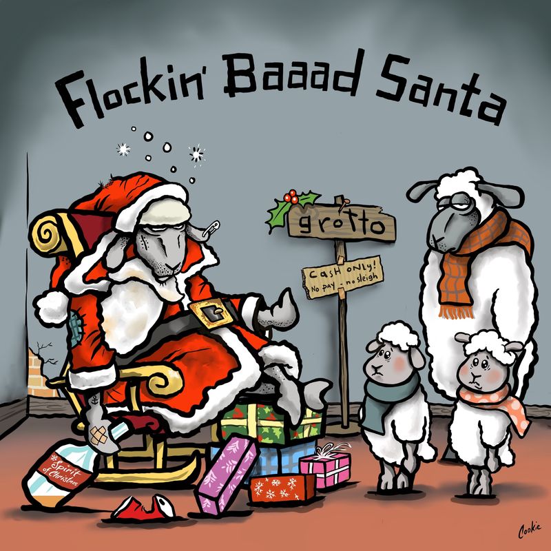 Flocker | Baaad Santa Grotto | Christmas Card