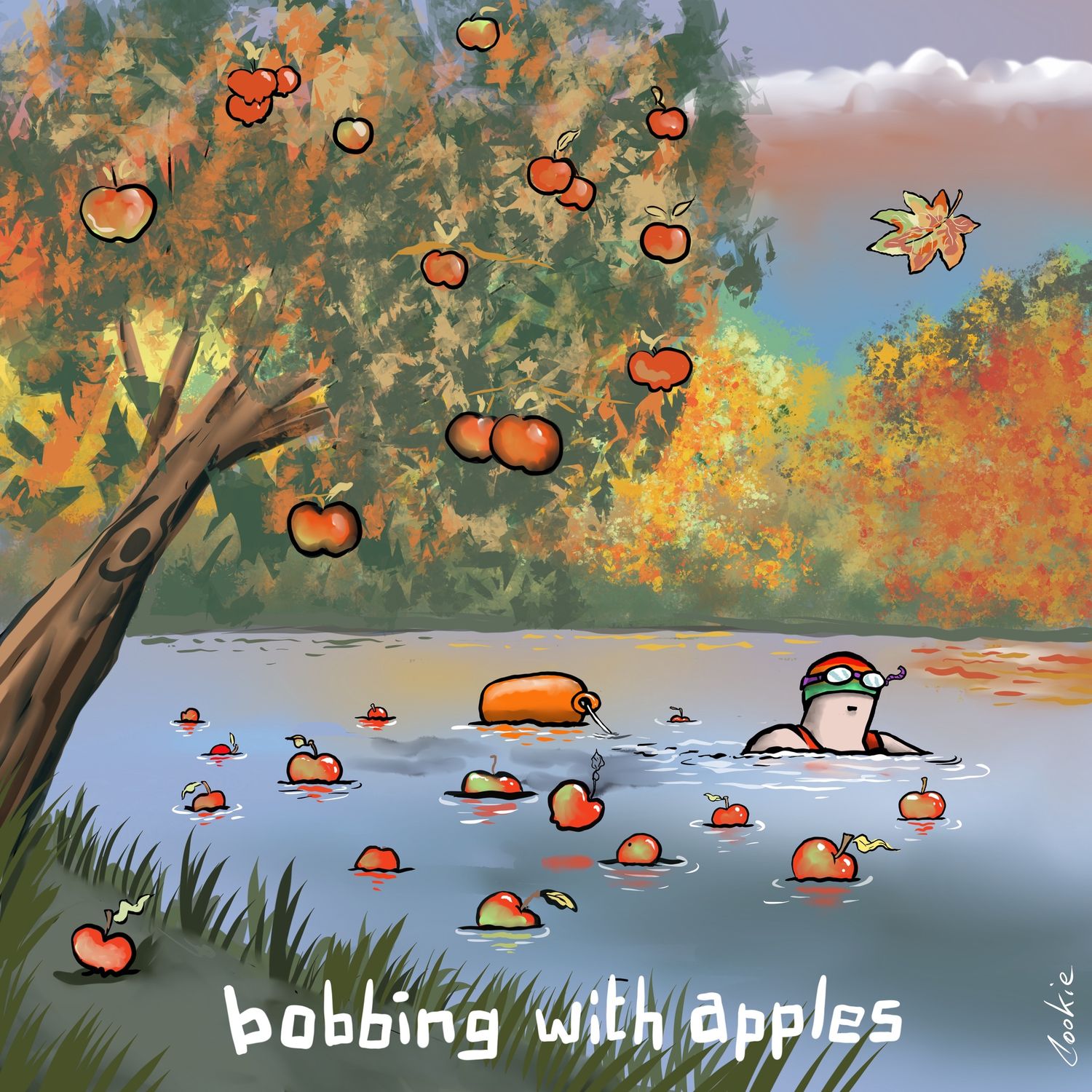 Flocker | Bobbin with Apples | Kimmer Fridge Magnet