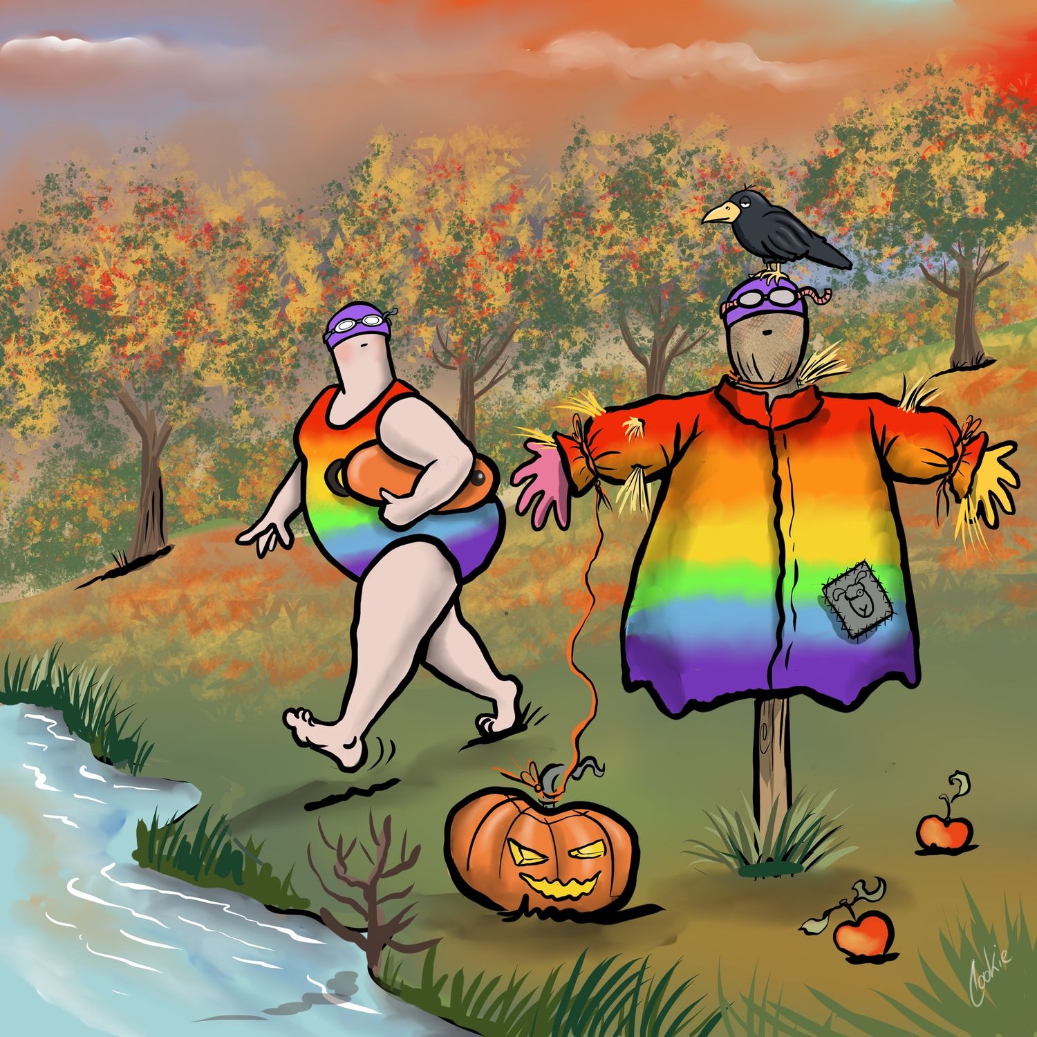 Flocker | Halloween | Blank Greetings Card
