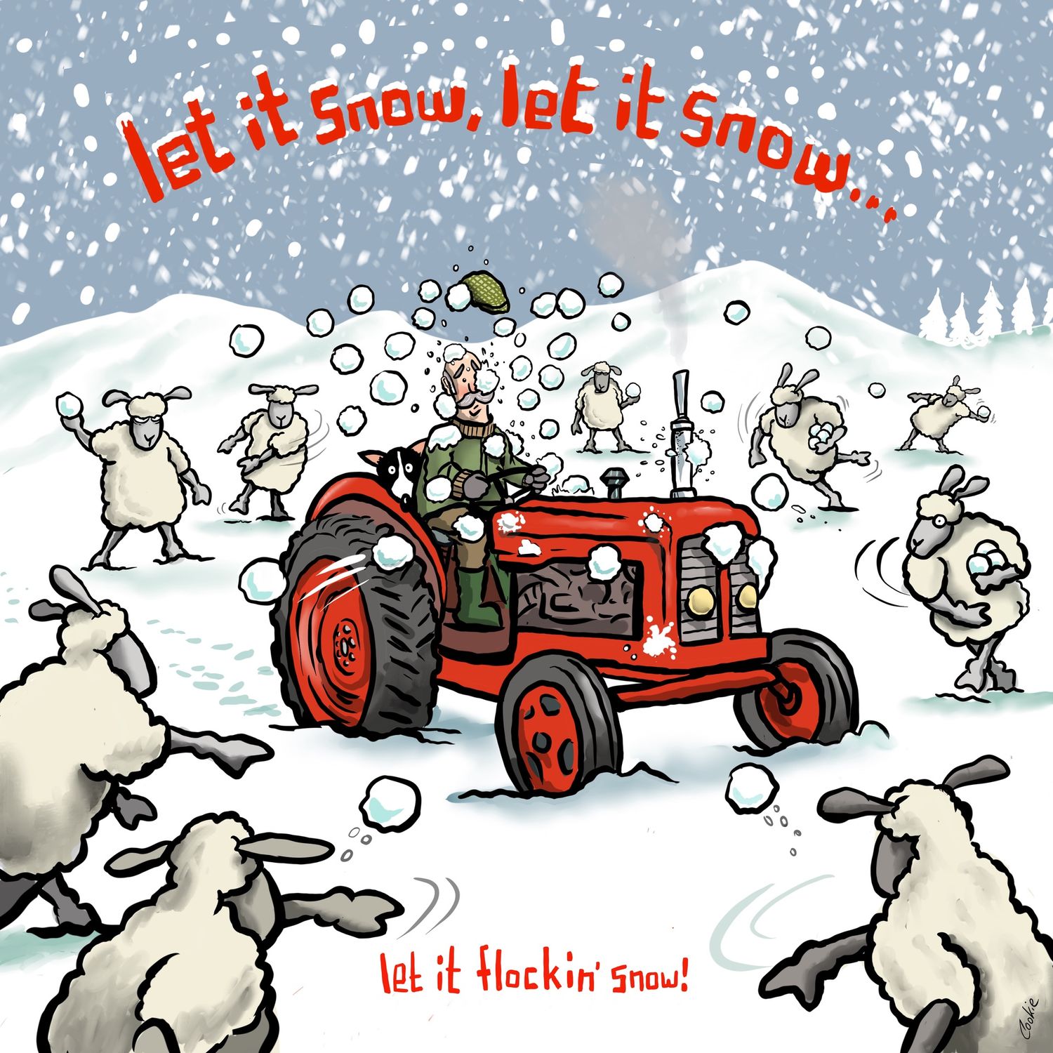 Flocker | Let It Snow  | Christmas Greetings Card