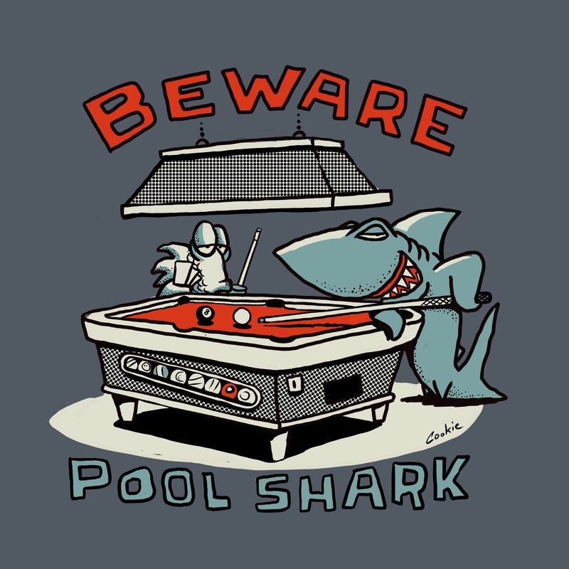Cookie Classics Metal Sign | Beware Pool Shark