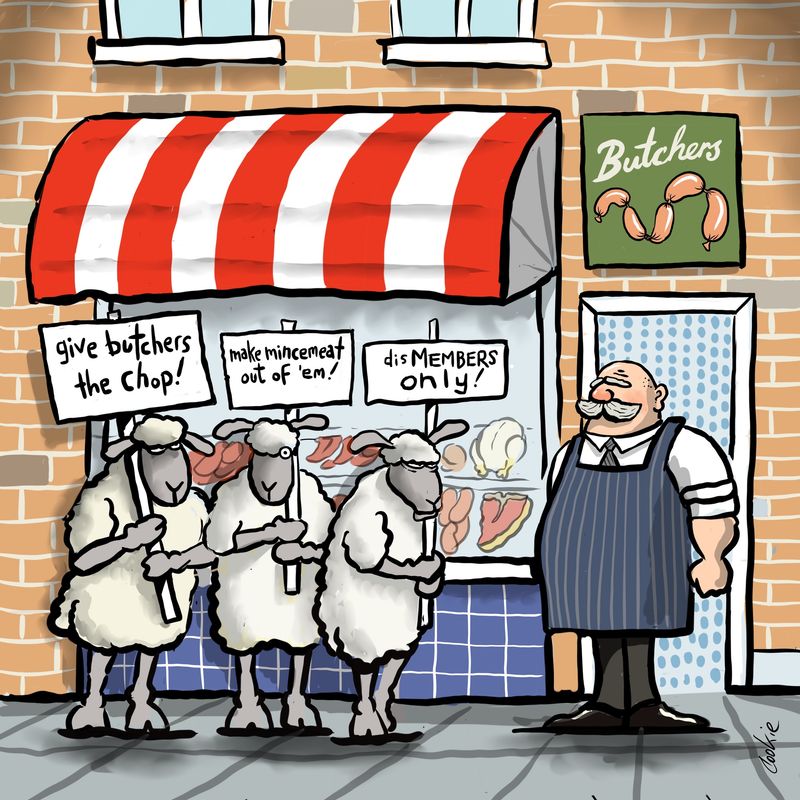 Flockers Metal Sign | Butcher Protest