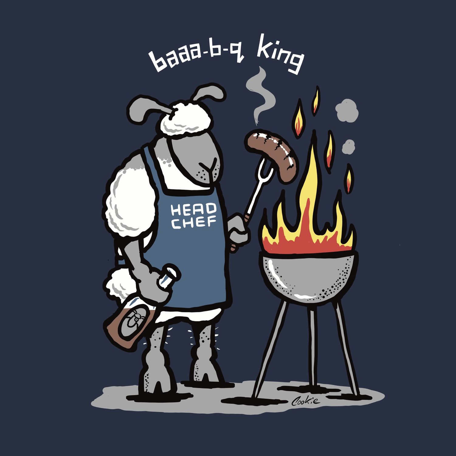 Flocker | BAAA-B-Q King | Fridge Magnet