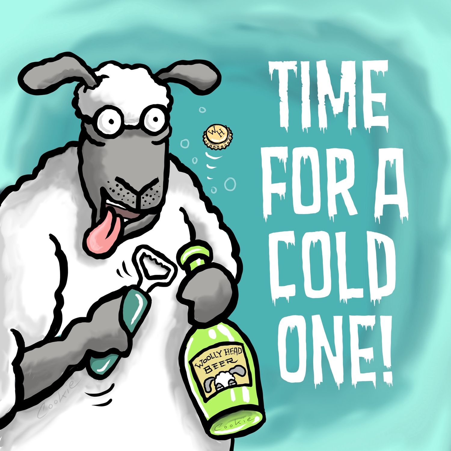 Flocker | Time For A cold One  | Fridge Magnet