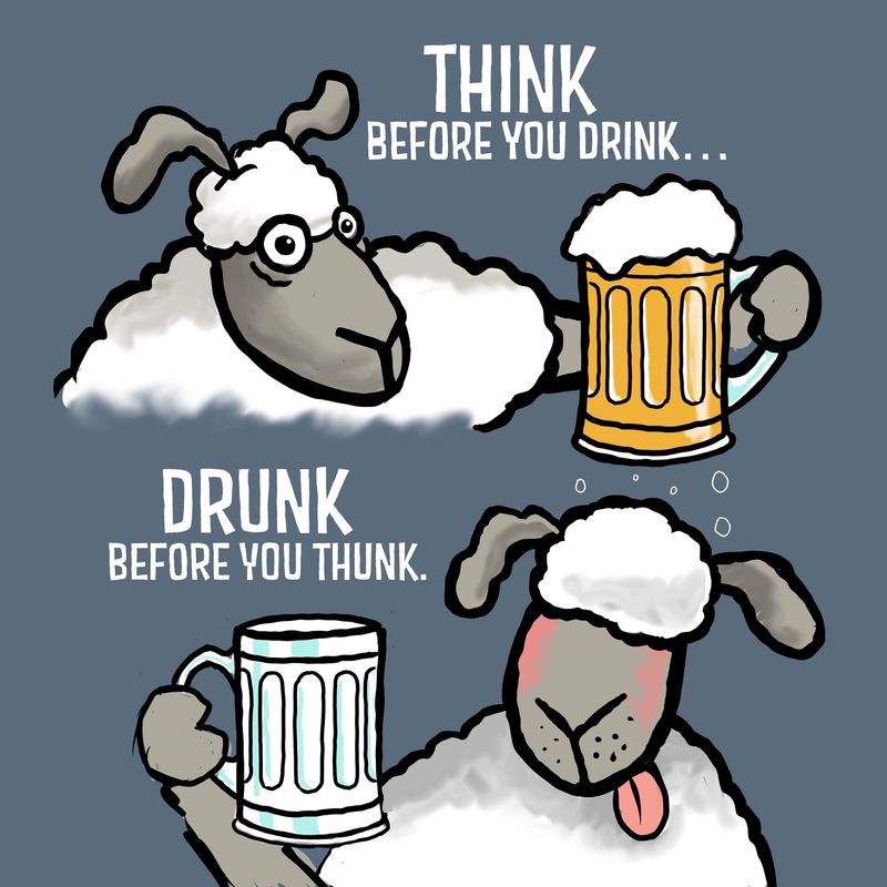 Flockers Fridge Magnet | Think Before You Drink