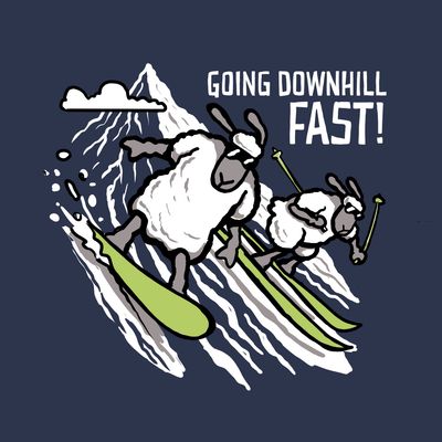 Flockers Fridge Magnet | Going Downhill Fast