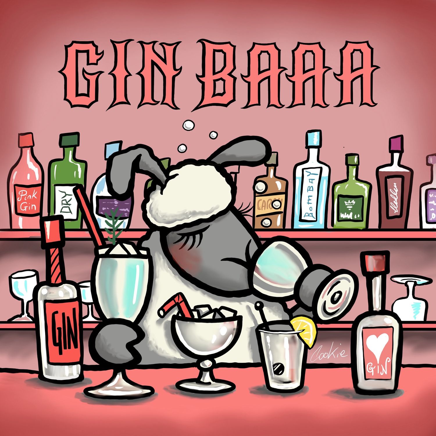 Flockers | Gin Baaa | Metal Wall Signs