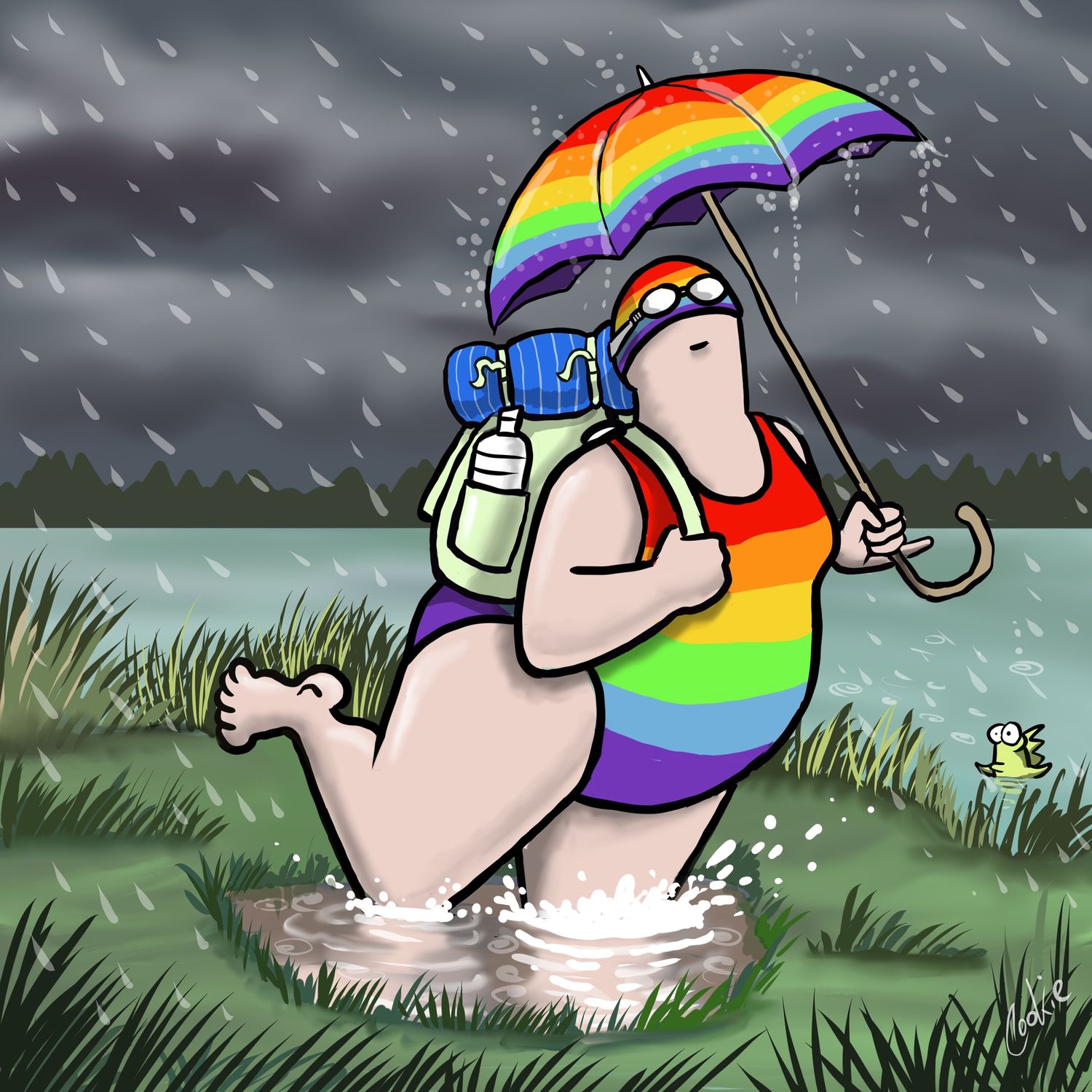 Flocker Sink n Rain | Kimmer Fridge Magnet