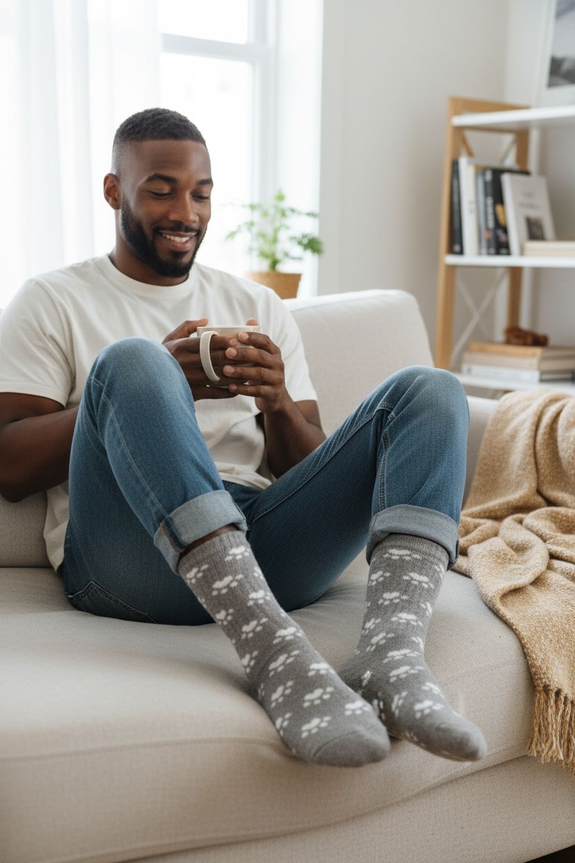 Flockers | Paw Print Socks | 4-7SizeUK