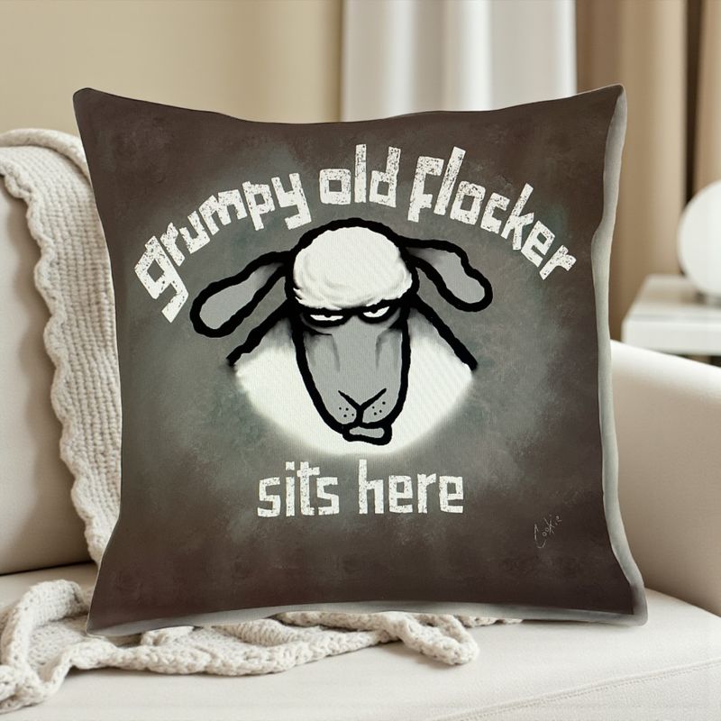 Grumpy Old Flocker Cushion