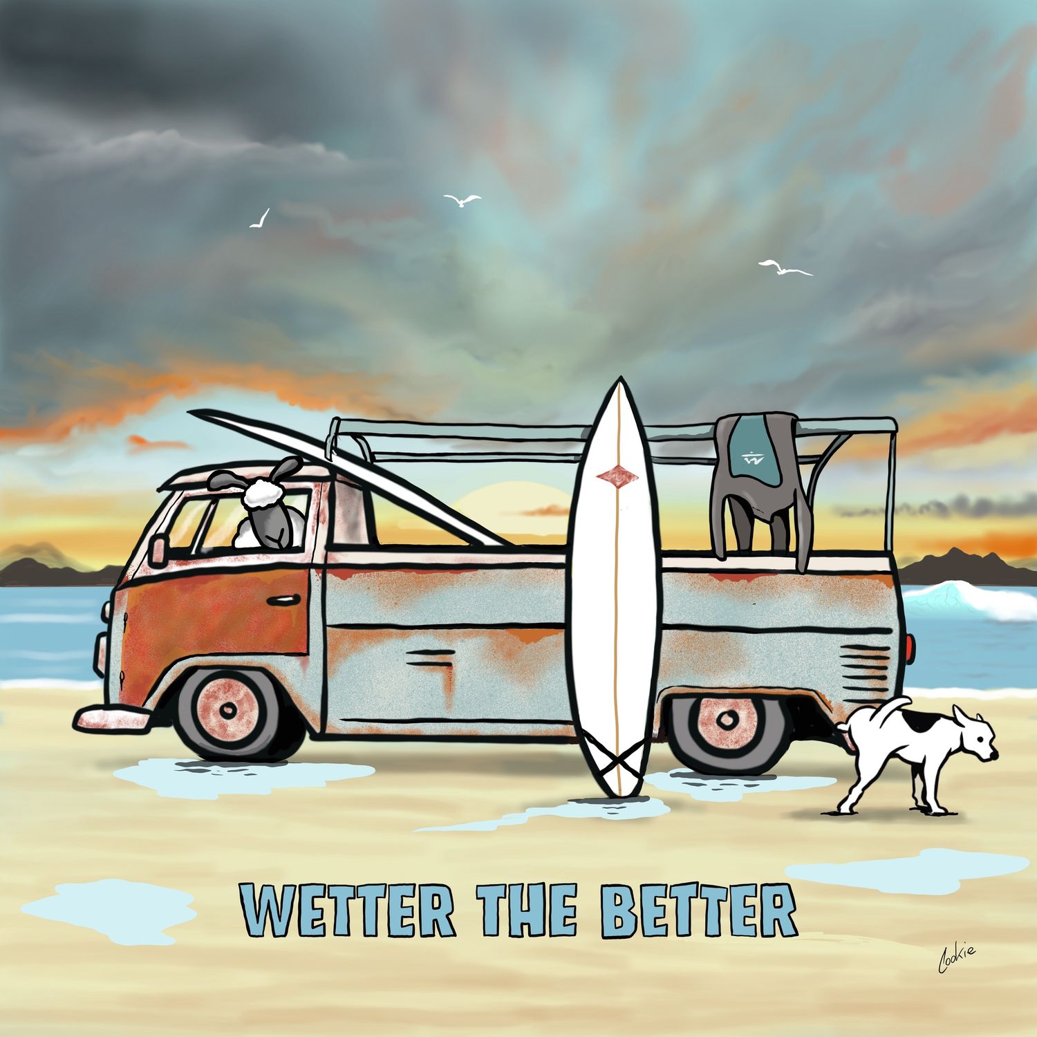 Flockers Blank Greetings Card | Wetter the Better