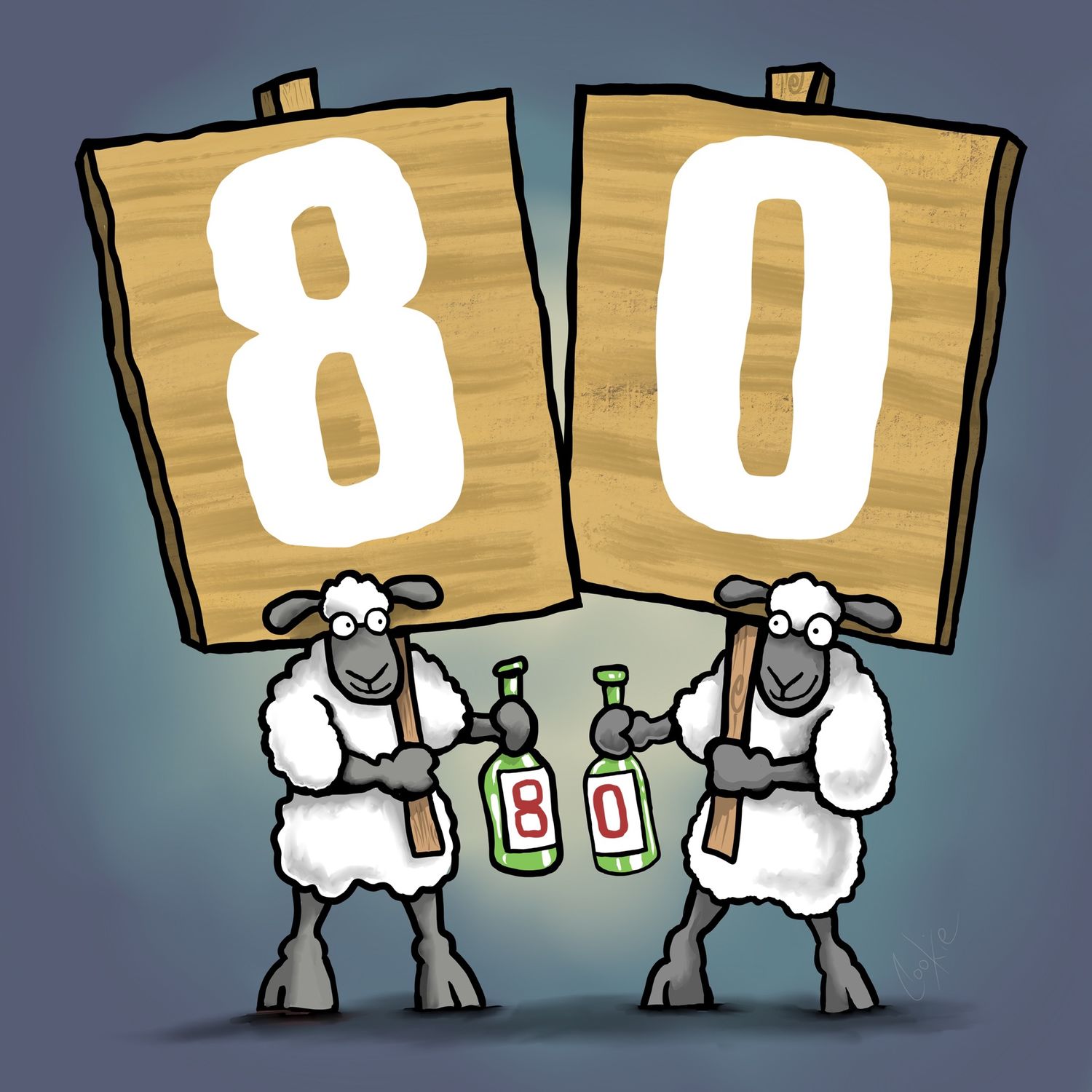 Flockers Fridge Magnet | 80th Birthday