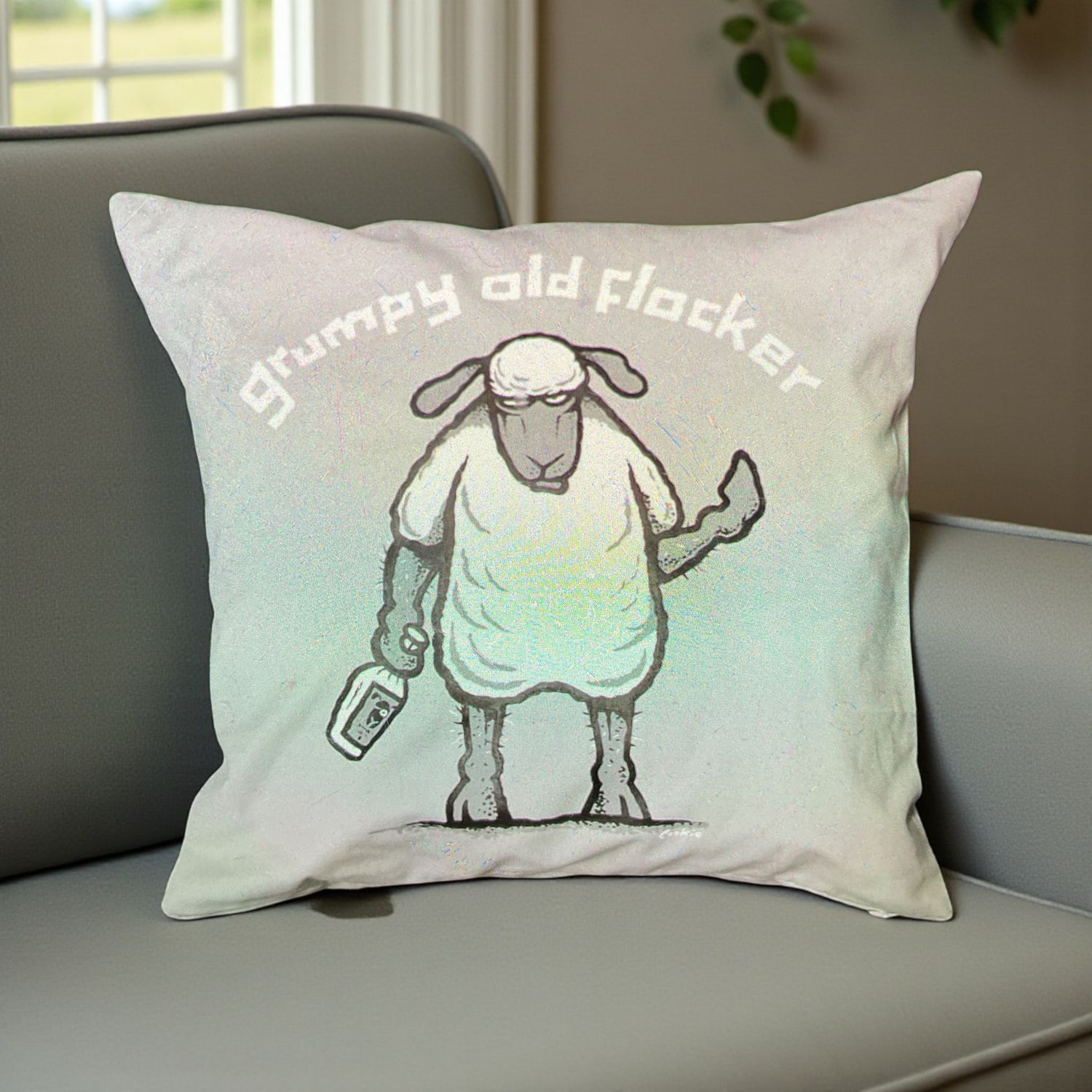Grumpy Old Flocker Cushion