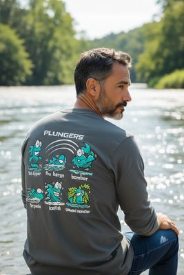 Plunge | Retro Long Sleeved-Sleeved T-Shirt | Flockers