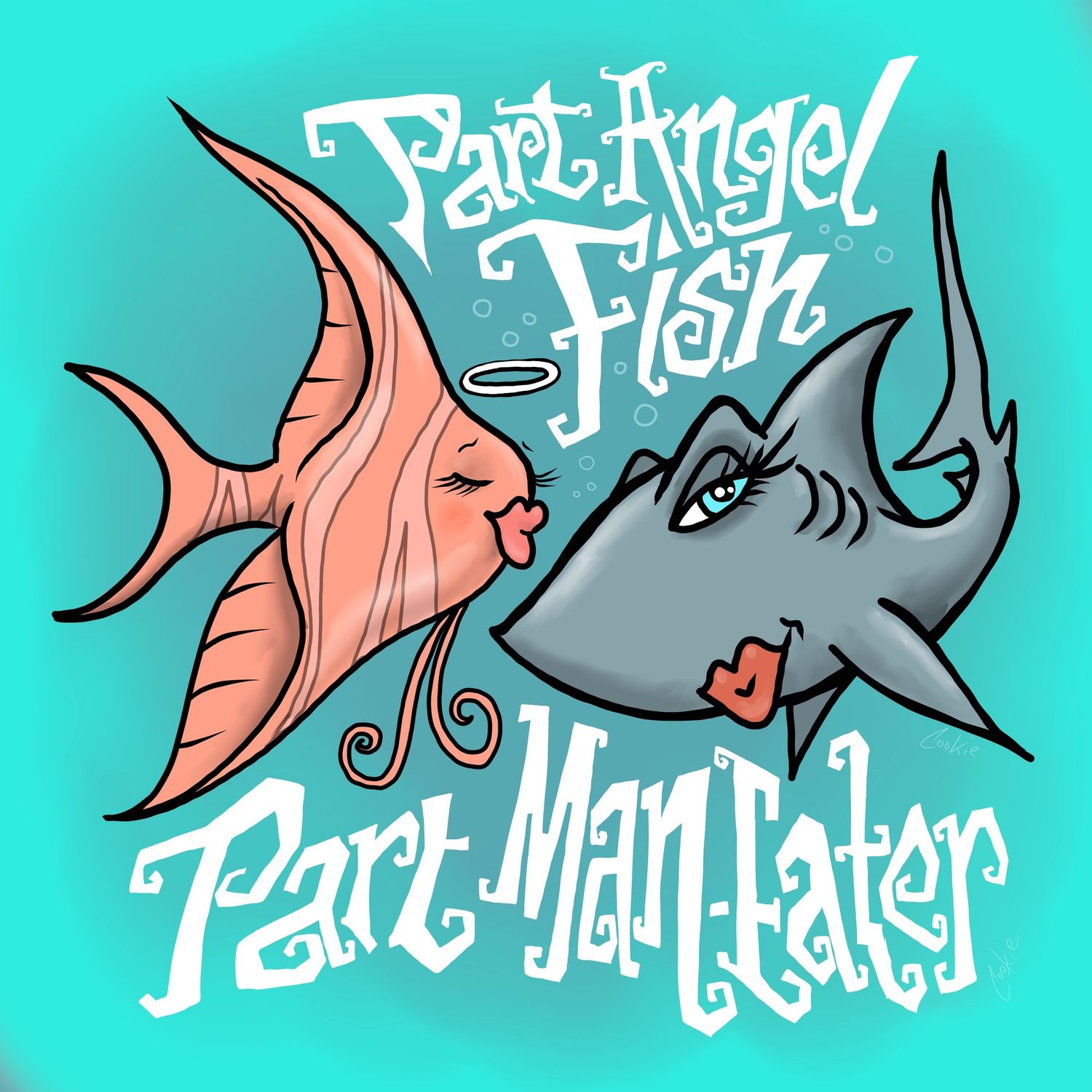Cookie Classics Metal Sign | Part Angel Fish