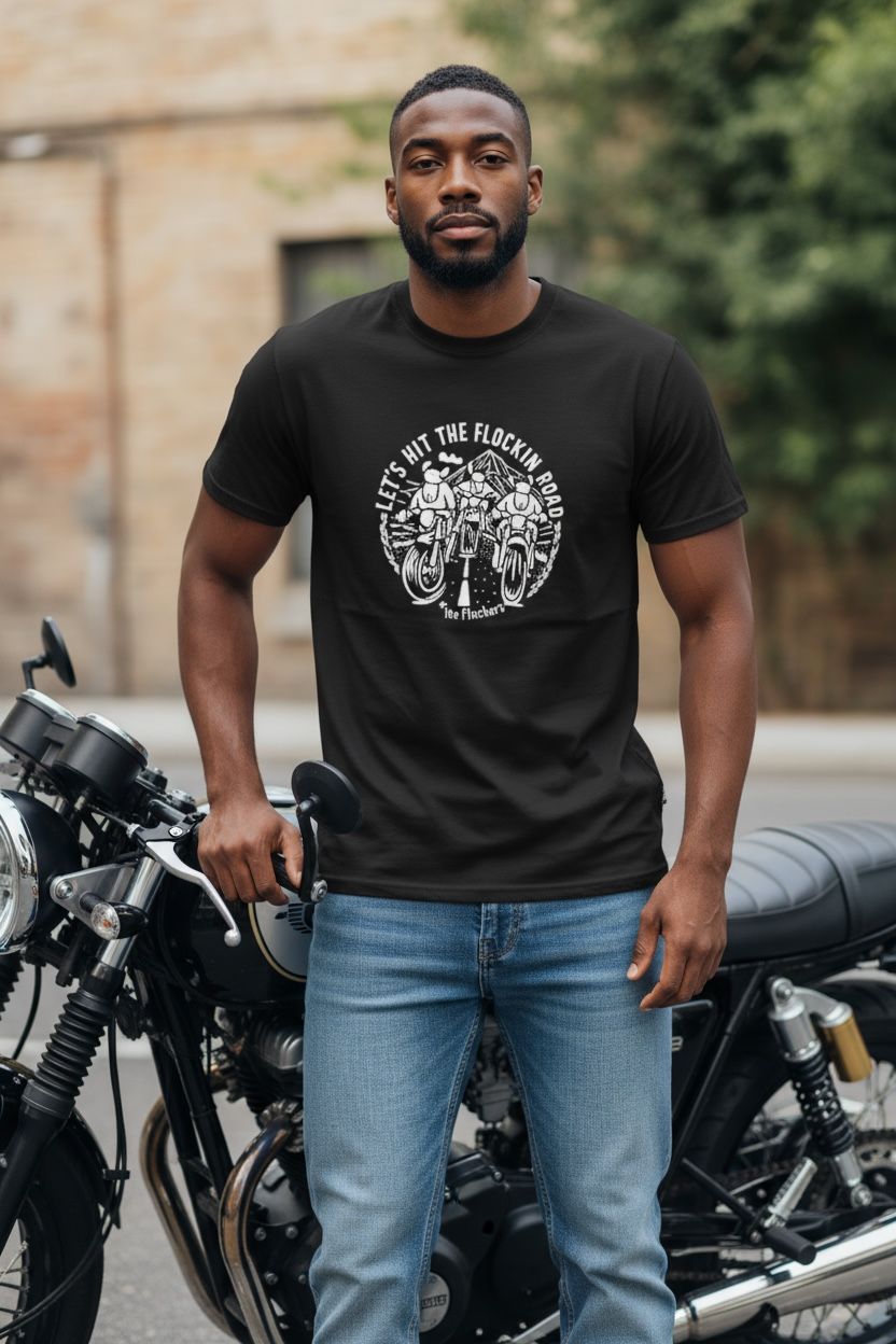 Let's Hit The Flockin Road | Funny Biker T-Shirt